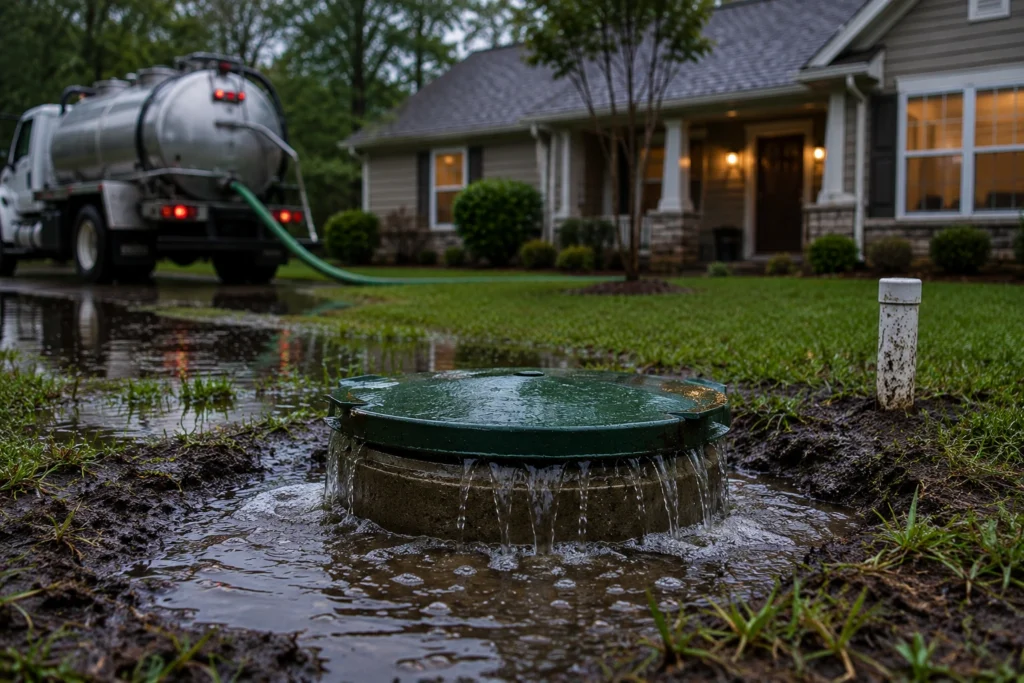 Emergency Septic Service Responding to an Overflowing Septic Tank